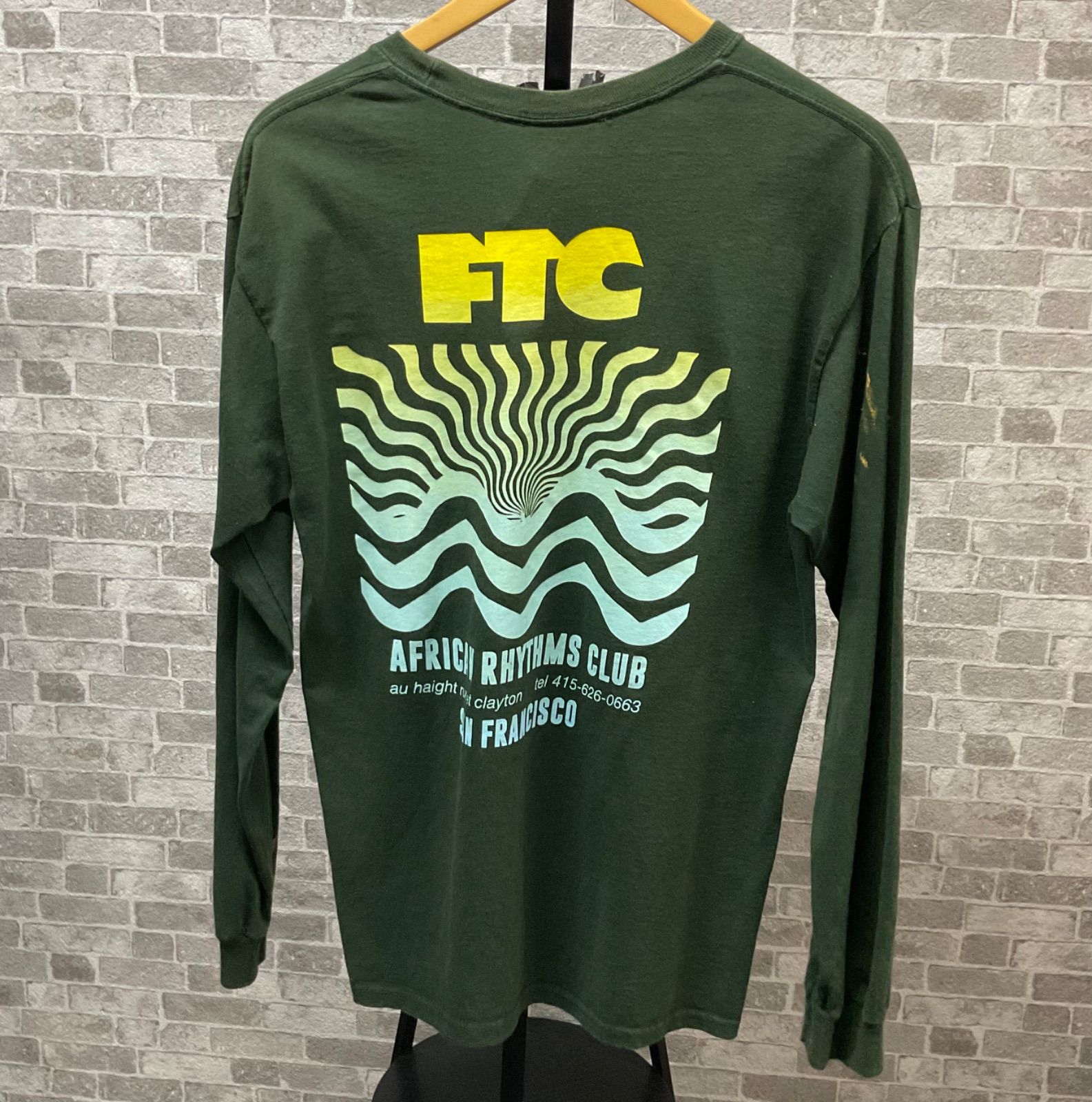 FTC エフティーシー コットンTシャツ ロンT ロゴTシャツ メンズM グリーン USA製 made in USA 古着 中古 3U0027 -  メルカリ