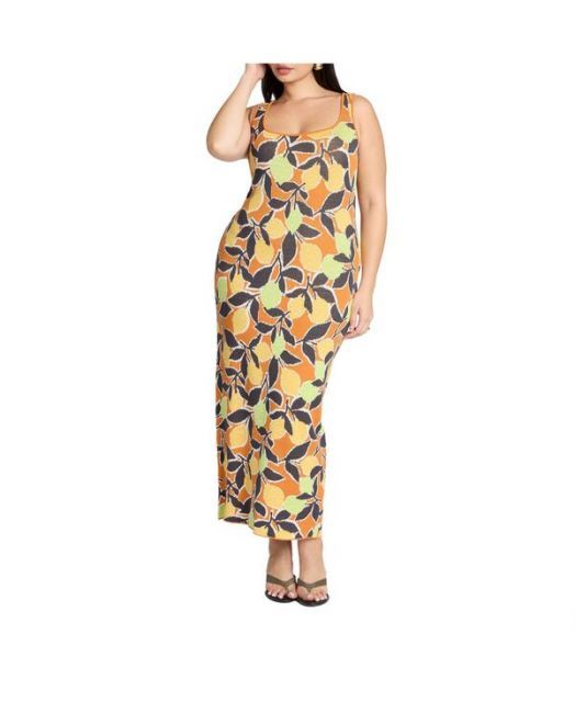 送料無料 エロクイ レディース ワンピース トップス Women s Plus Size Intarsia Column Dress Citrus vine