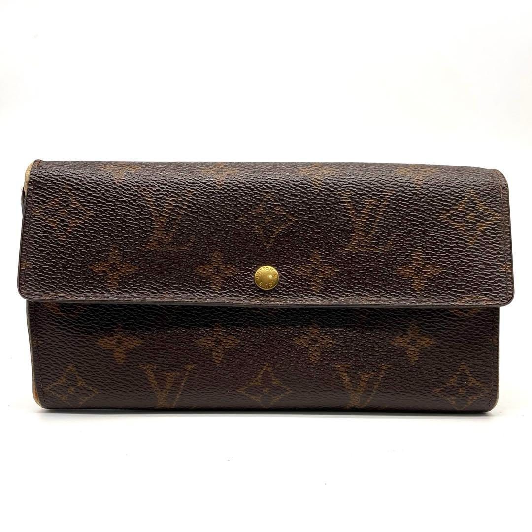 LOVIS VUITTON ルイヴィトン ポルトモネ クレディ モノグラム 長財布 ロングウォレット ユニセックス PVC 茶