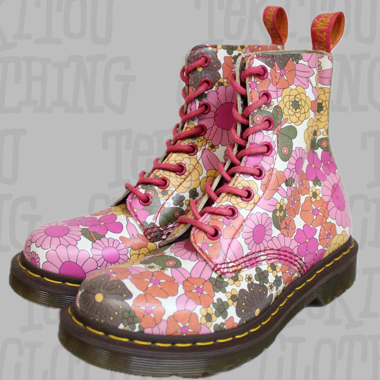 Dr.Mertens / Flower Pattern 8Hole Boots / ドクターマーチン 花柄 総 