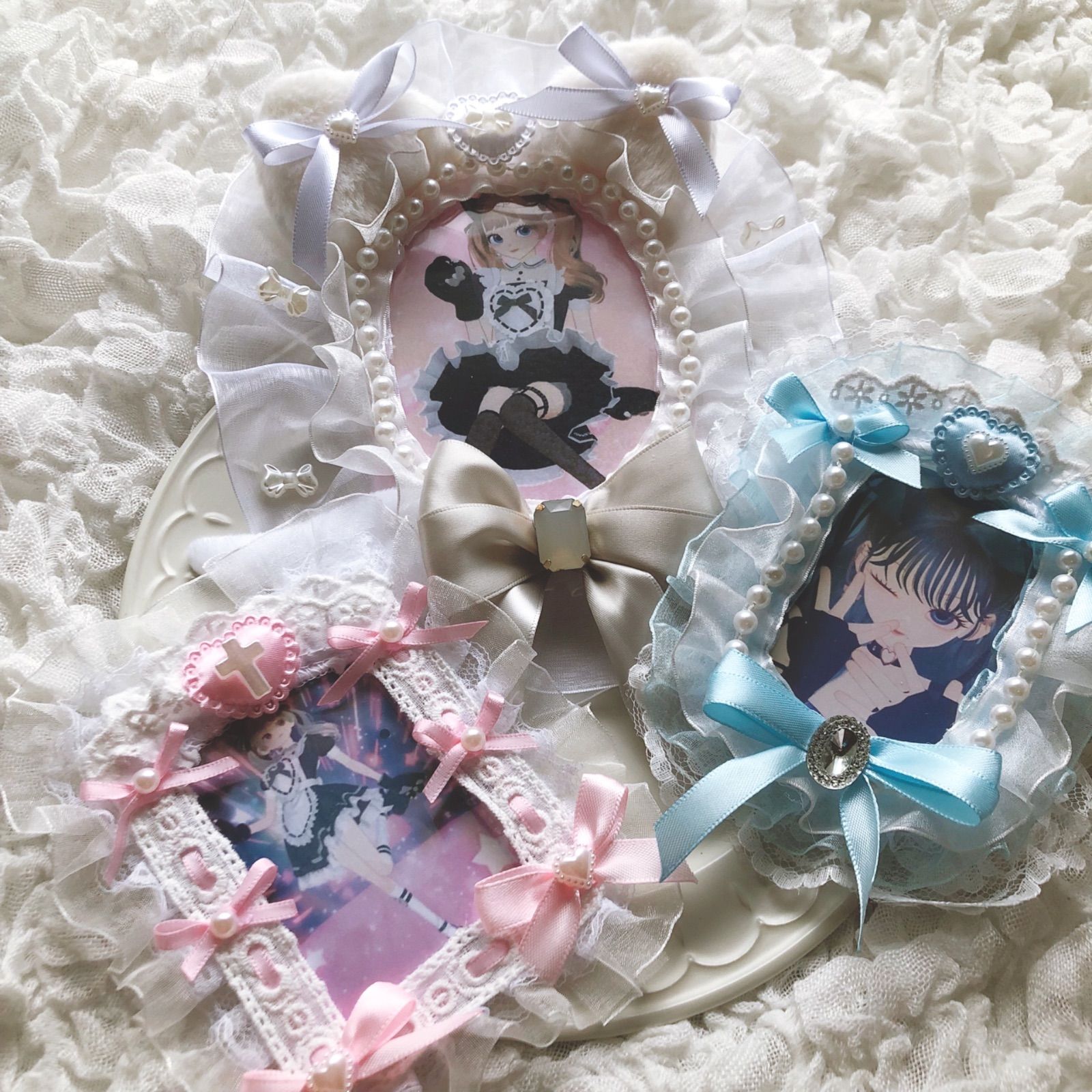 ぷっくりネームボード 豊凡 猫耳 （デコ名札ケース♡デコレース