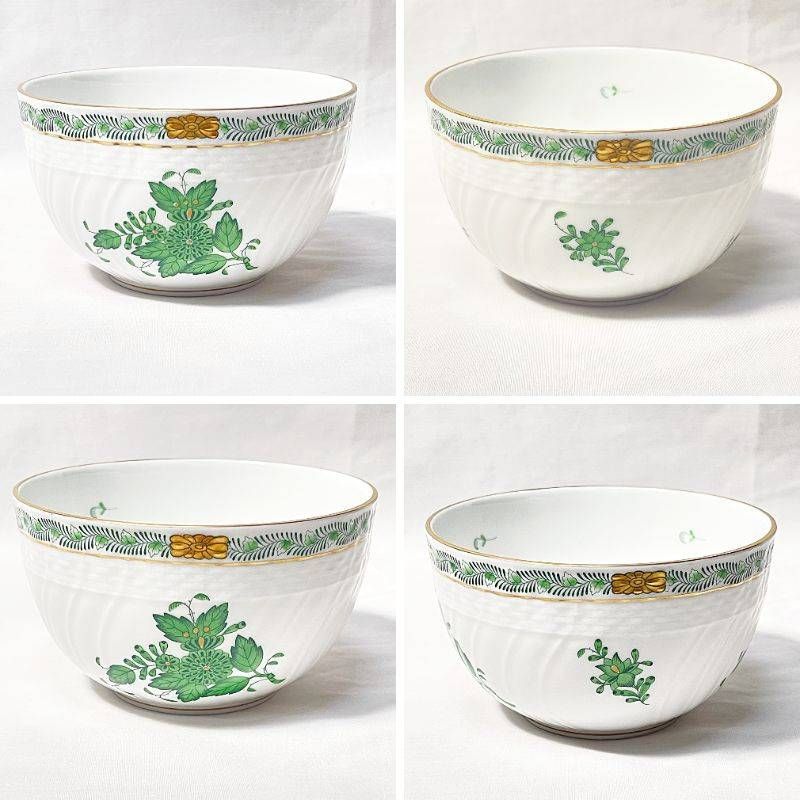 HEREND ヘレンド アポニーグリーン スラップボウル 金彩 TD 8