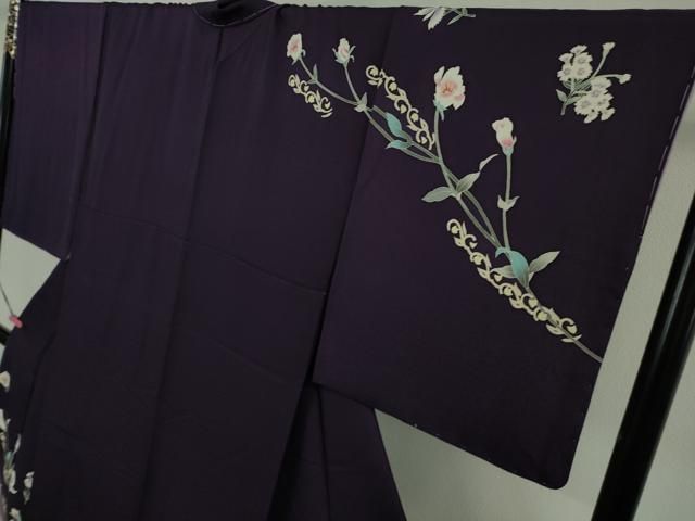 平和屋本店□極上 本加賀友禅作家 橋本しずか 訪問着 トルコ桔梗 桑の