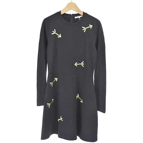 carven スウェット ワンピース CARVENカルヴェンアロー刺繍スウェットワンピースブラックSレディース