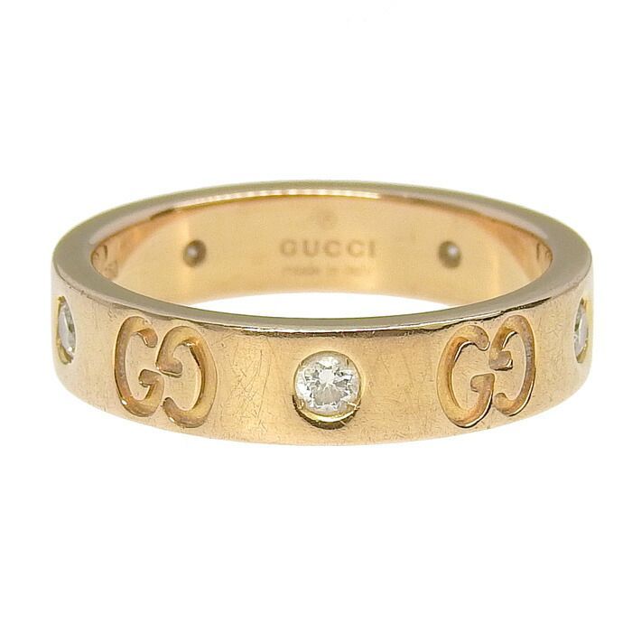 GUCCI グッチ アイコン 5P ダイヤ リング K18YG 750 イエロー