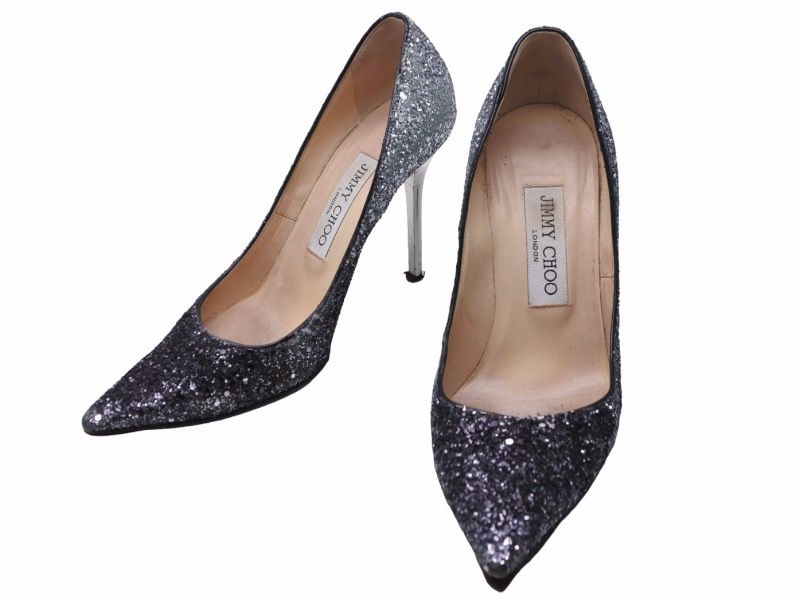 JIMMY CHOO ジミーチュウ パンプス ハイヒール グリッターキャンバス