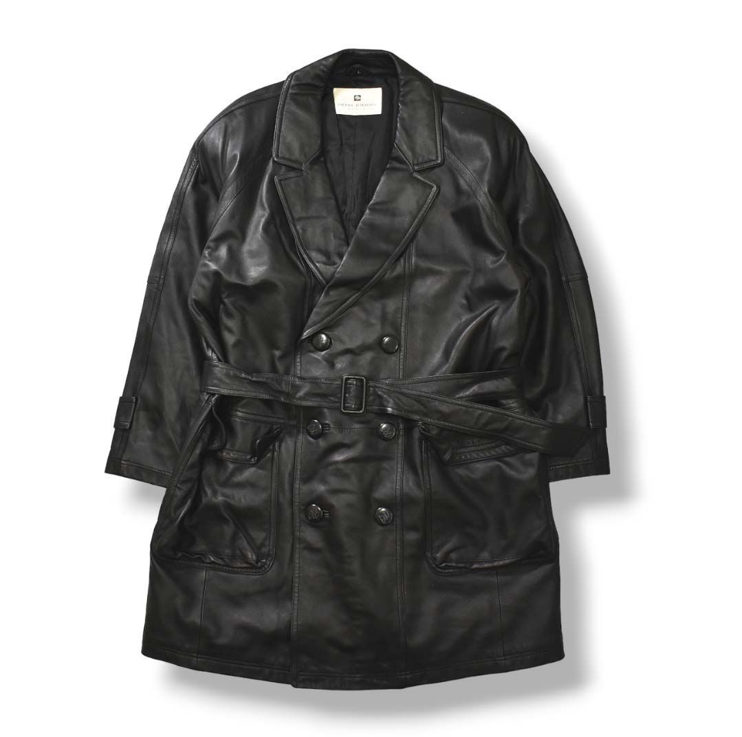 PIERRE BALMAIN ヴィンテージ ラムレザーコート 裏地総柄身幅…55cm