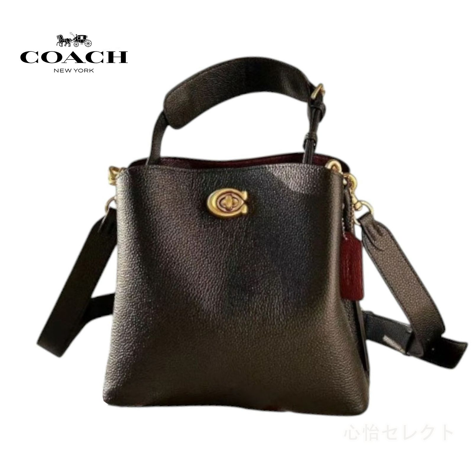 C3916 【新作】COACH コーチ ウィロウ バケットバッグ 2WAY ショルダーバッグ レディース ハンドバッグ ブラック