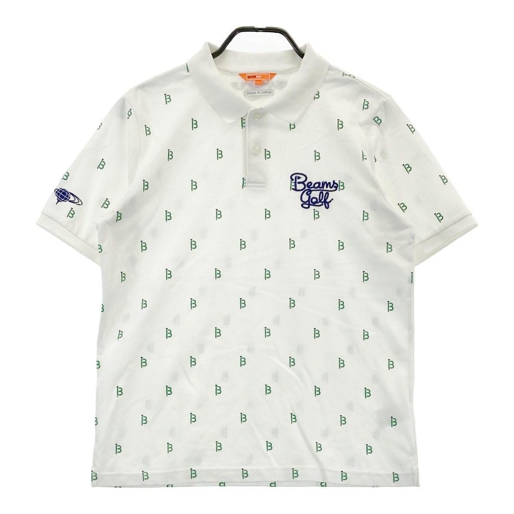 サイズ：L BEAMS GOLF ビームスゴルフ  半袖ポロシャツ 総柄 ホワイト系 [240101278872]# ゴルフウェア メンズ ストスト