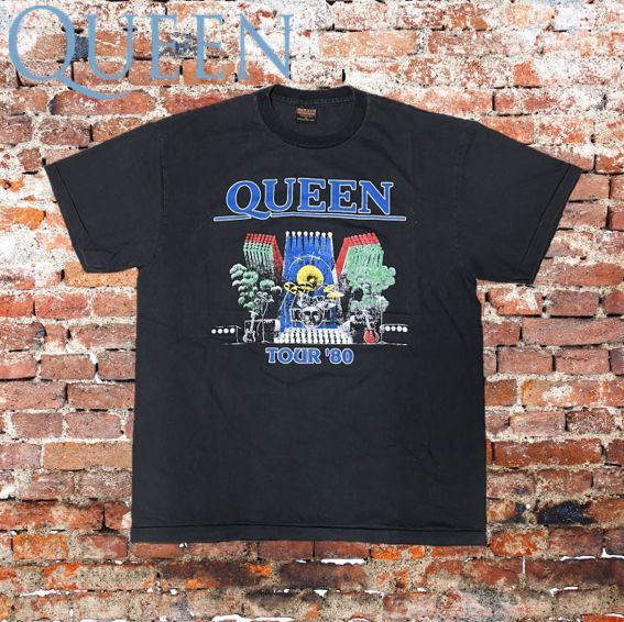 Amazon | Queen 公式ツアー80 Tシャツ | Tシャツ・カットソー 通販