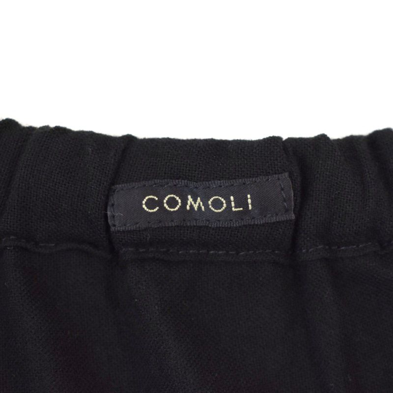 コモリ COMOLI 24SS オックス ドローストリングパンツ スラックス 1 黒