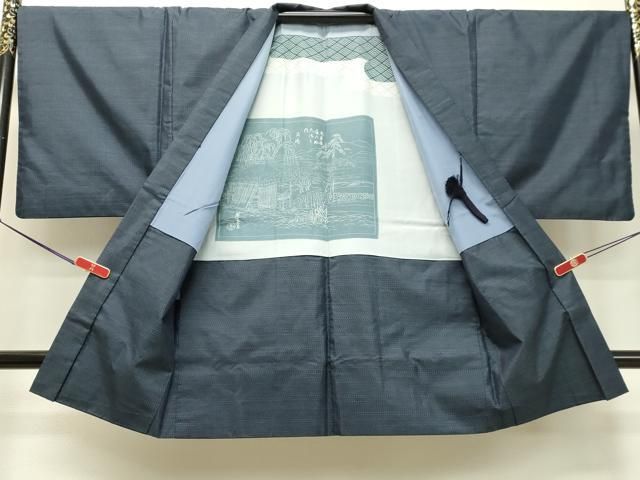 平和屋着物○男性 本場大島紬 アンサンブル 亀甲柄 正絹 逸品