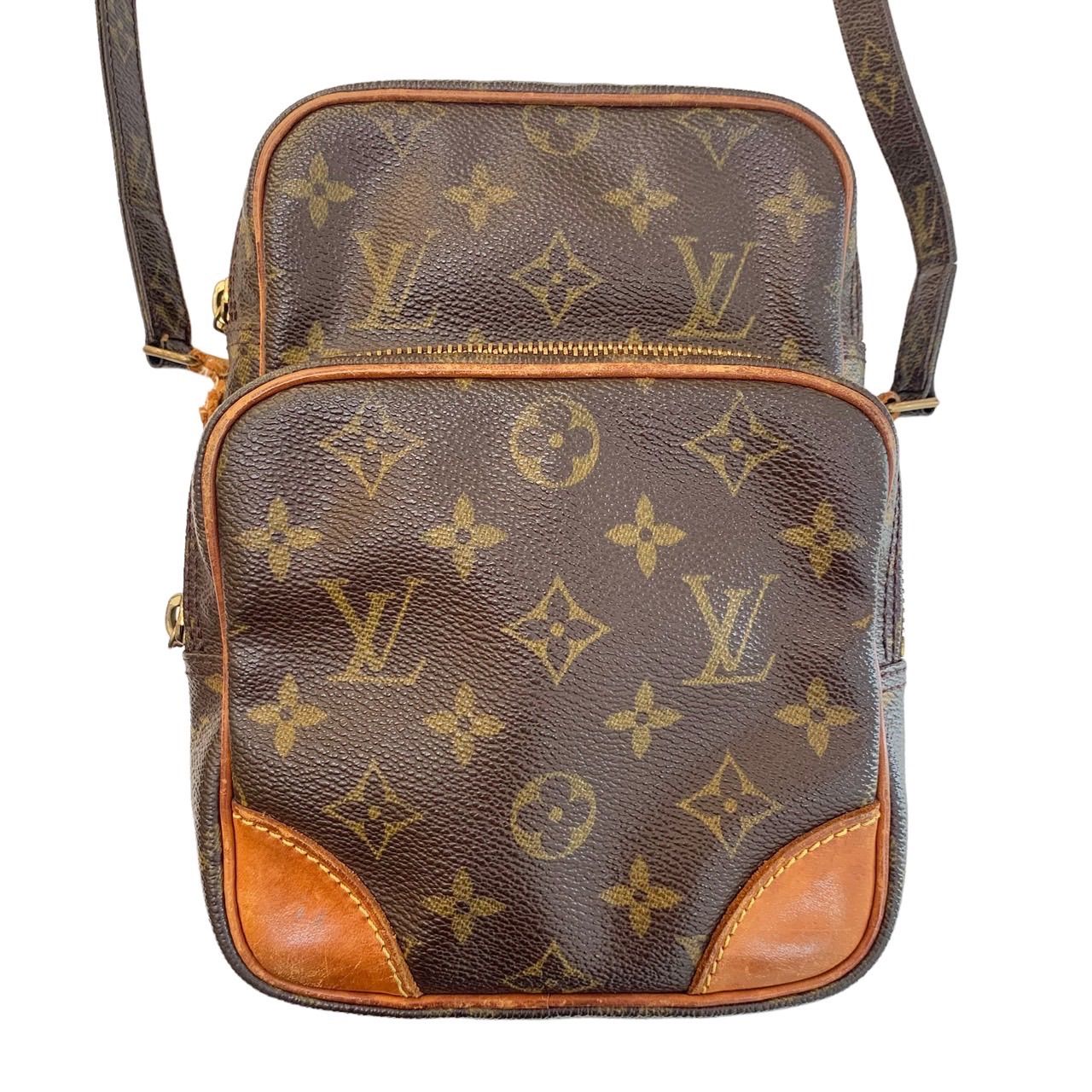 【訳あり品⭐️LOUIS VUITTON】 ルイヴィトン  アマゾン　 ショルダーバッグ　 モノグラム総柄　 ブラウン ヌメ革 レザーキャンバス　  （AYA）