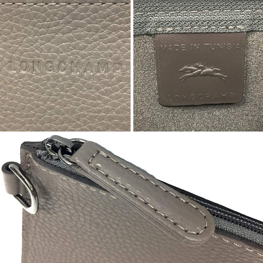 【新品未使用】LONGCHAMP ロンシャン フラットポーチ クラッチバッグ 新品 LONGCHAMP ロンシャン レザー フラットポーチ クラッチバッグ