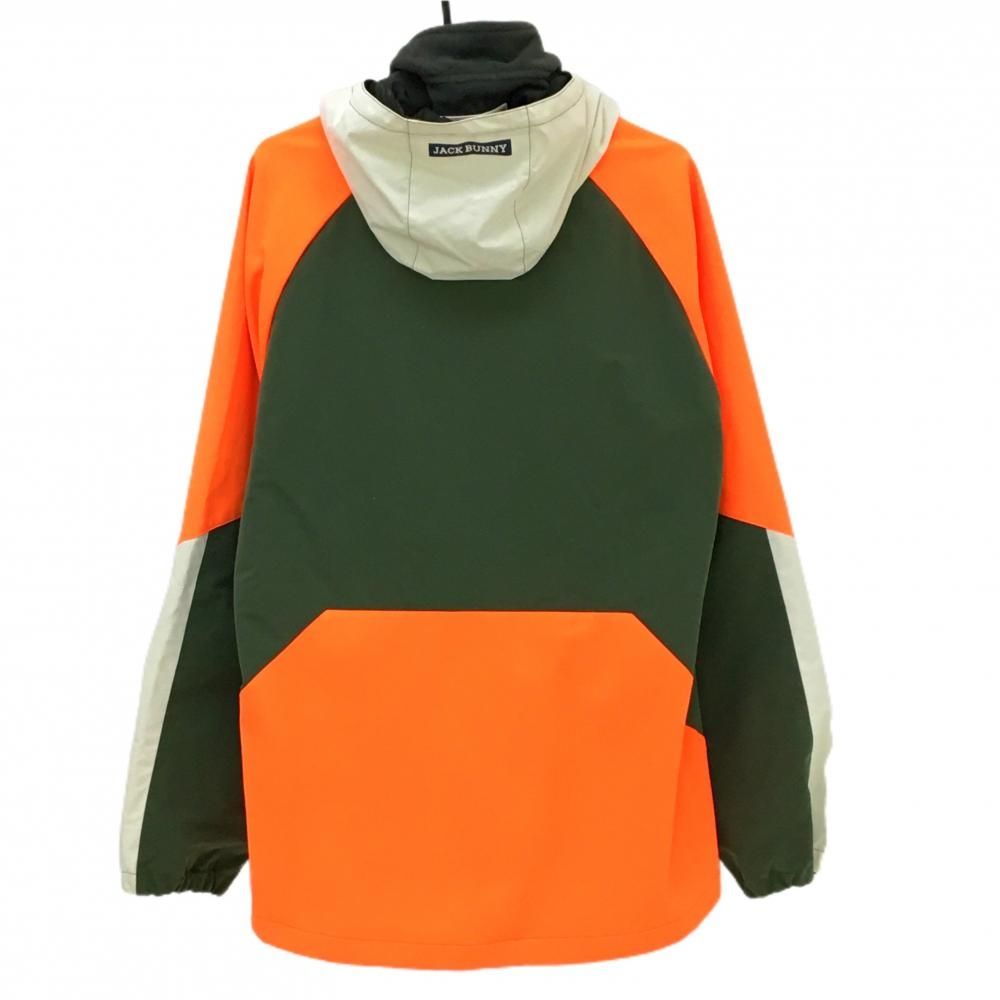 超 ジャックバニー 3WAYライナー付ジップパーカー カーキ×オレンジ フリースベスト メンズ 6 XL ゴルフウェア Jack Bunny