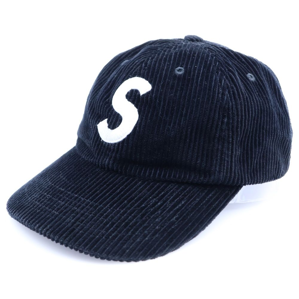 SUPREME シュプリーム 23AW CORDUROY S LOGO 6 PANEL コーデュロイ S ロゴ 6 パネル ブラック