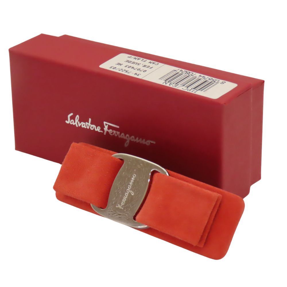 Salvatore Ferragamo 薄茶リボンバレッタ箱付き Salvatore Ferragamo 薄茶リボンバレッタ箱付き ≪値下げ