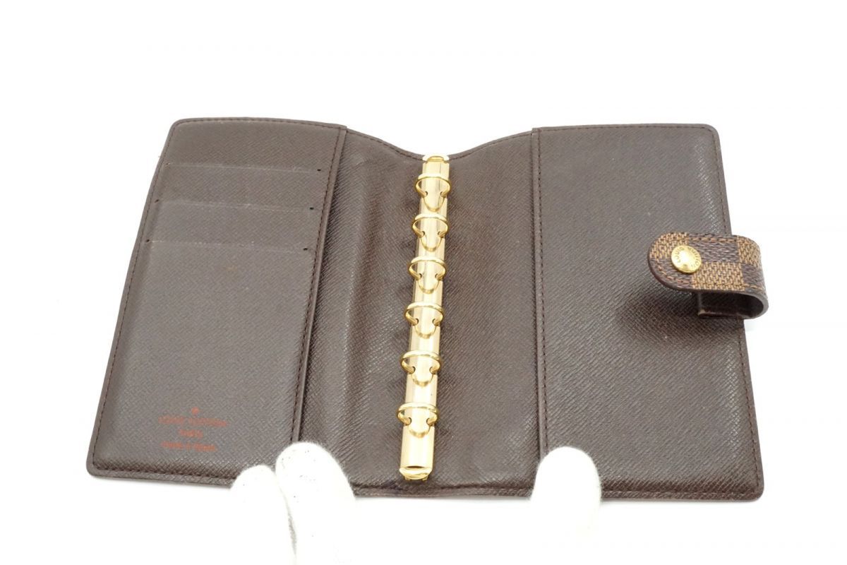 ルイ ヴィトン ダミエ アジェンダPM R20700 6穴式 手帳カバー 小物 PVC  