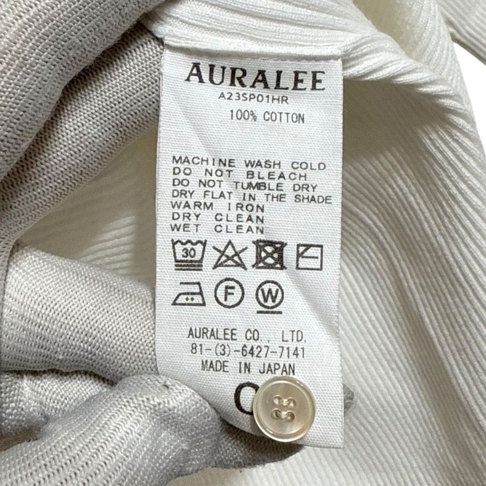 美品 23SS AURALEE オーラリー GIZA HIGH GAUGE RIB KNIT POLO
