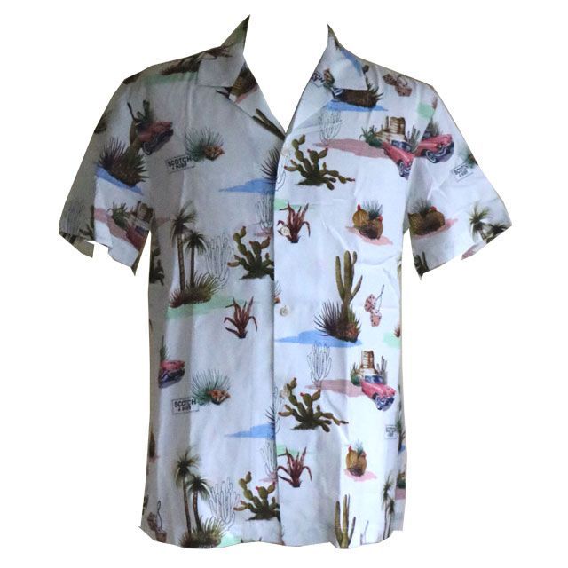 SCOTCH&SODA （スコッチ＆ソーダ） 総柄半袖シャツ ピンクキャデラック 
