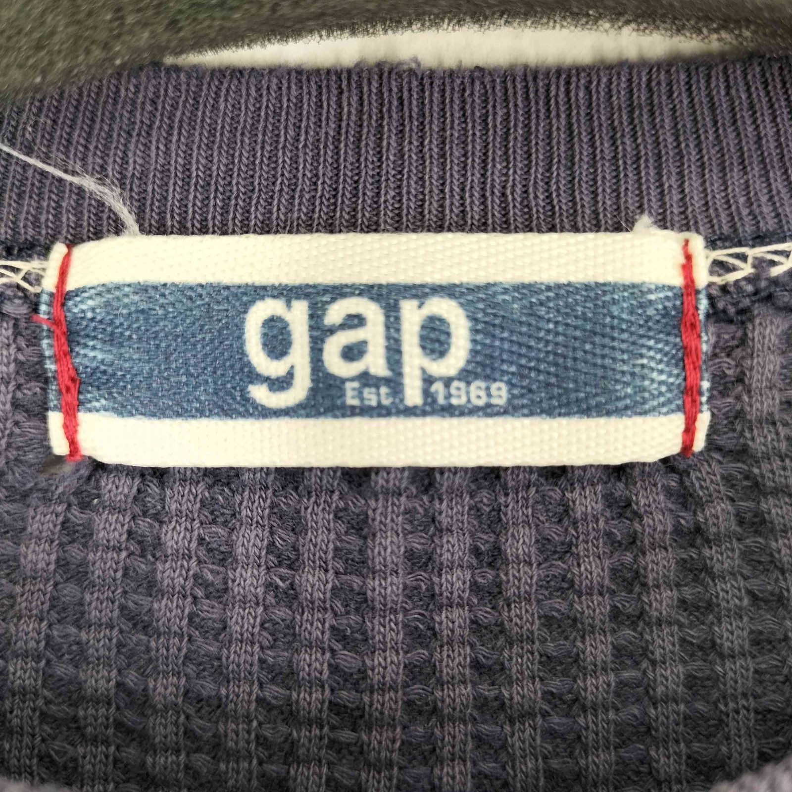 90s 00s old GAP フェード ヘンリーネック サーマルシャツ ナス紺 ギャップ Gap 00S ヘンリーネック サーマルカットソー ナス紺 メンズ
