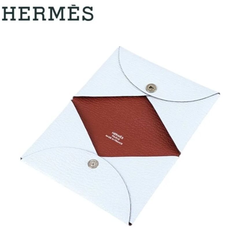 ★☆★オープニング価格★☆★　レア【未使用レベル】箱付き　 HERMES エルメス　カルヴィ　ヴェルソ　シェーブル　ブルーブリュム＋ブリック　Y刻印　カードケース　名刺入れ　メンズ　レディース