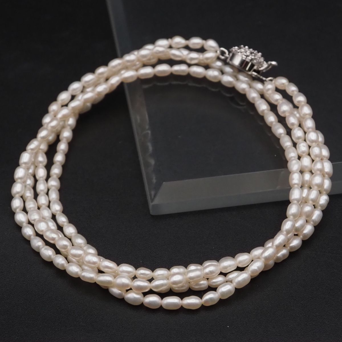 本真珠 アコヤ真珠 2連 ネックレスチョーカーブレスレット シルバー