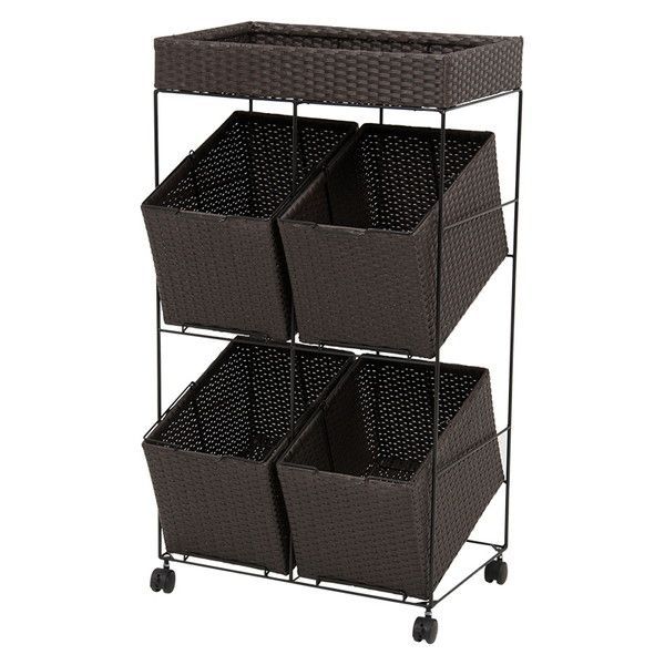 ランドリーラック 幅56cm/ダークブラウン