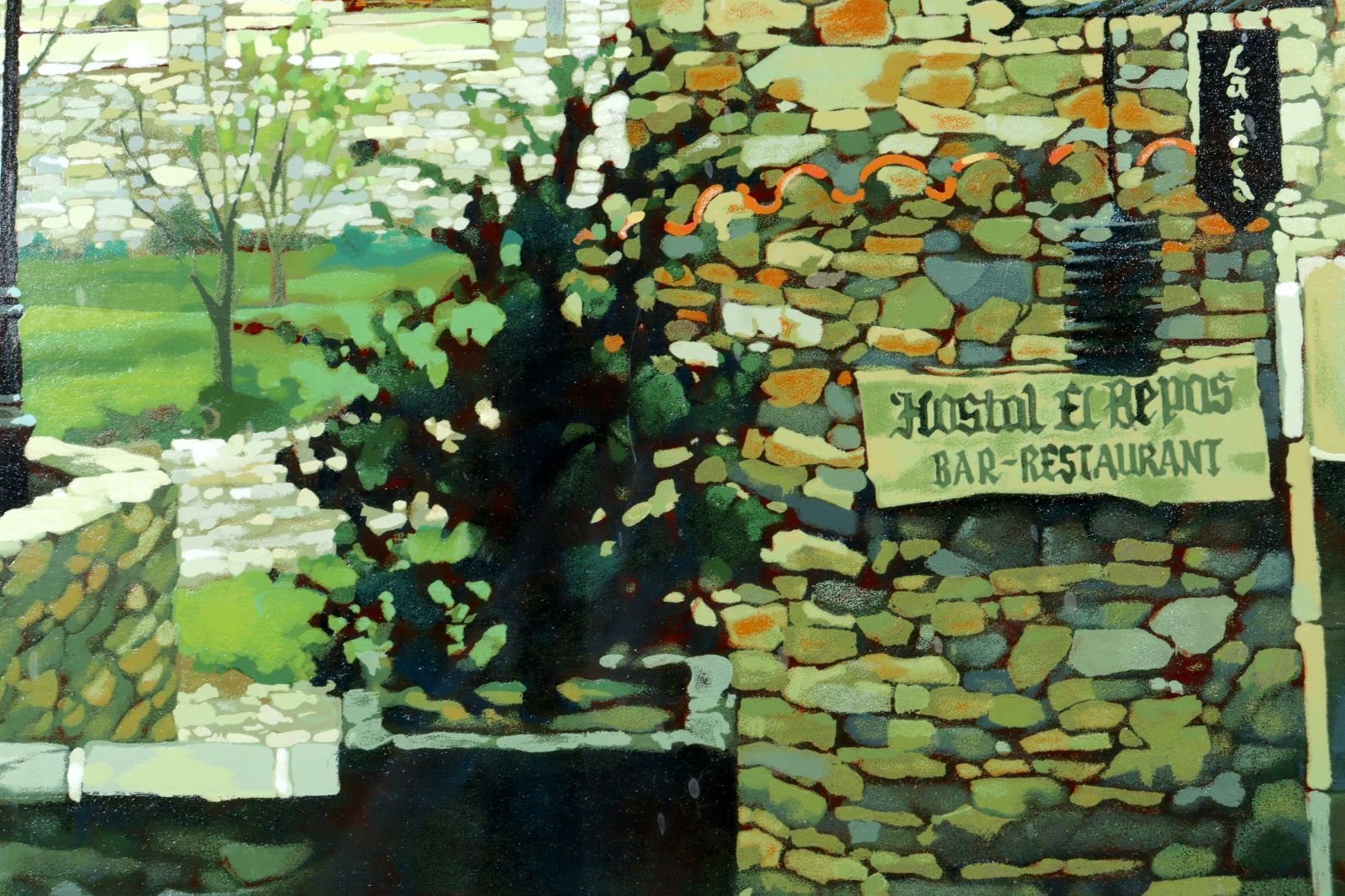 ヴィンテージ 風景画 油絵 オリジナル イタリア製 木製フレーム