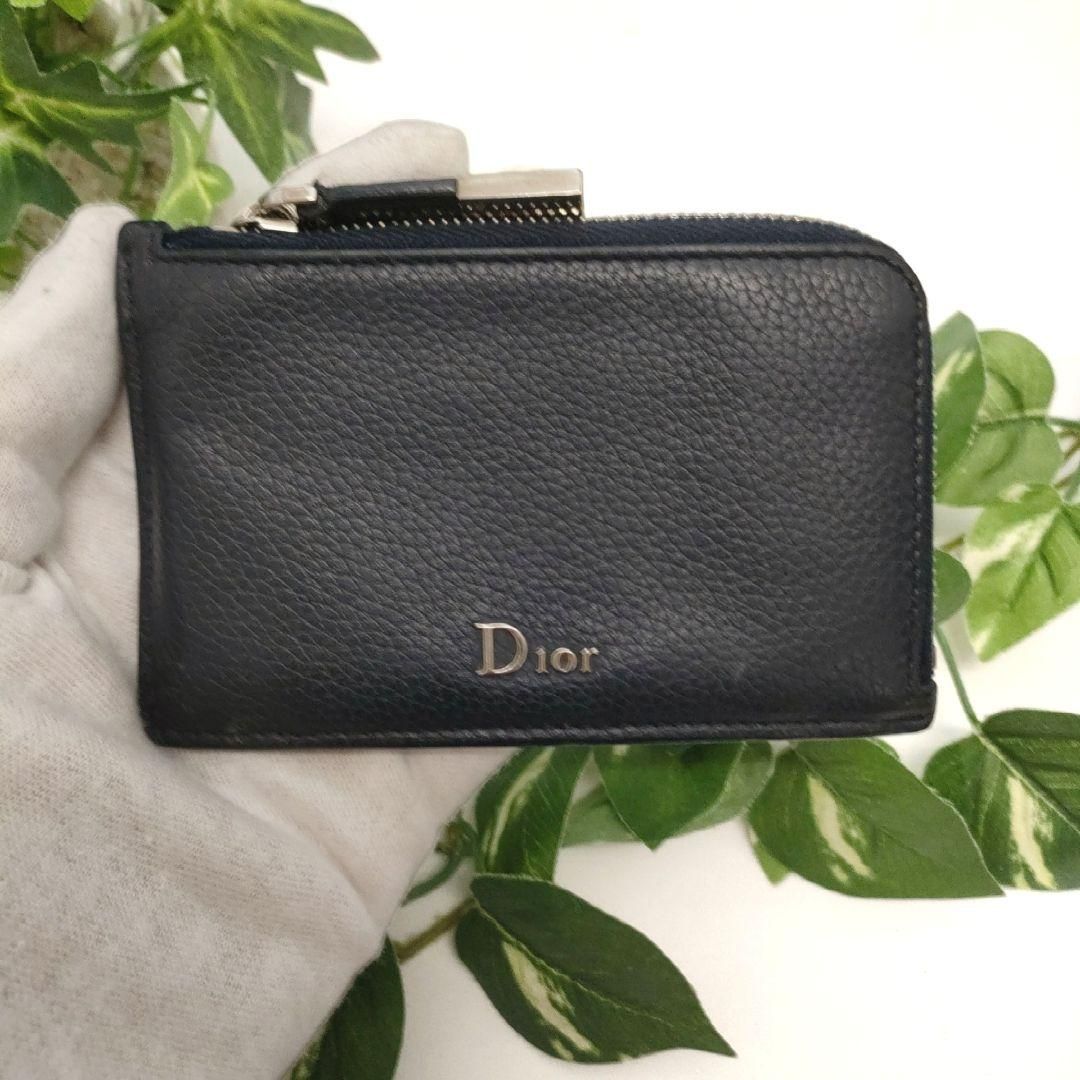 ディオール フラグメントケース コインカードホルダー ネイビーブラック