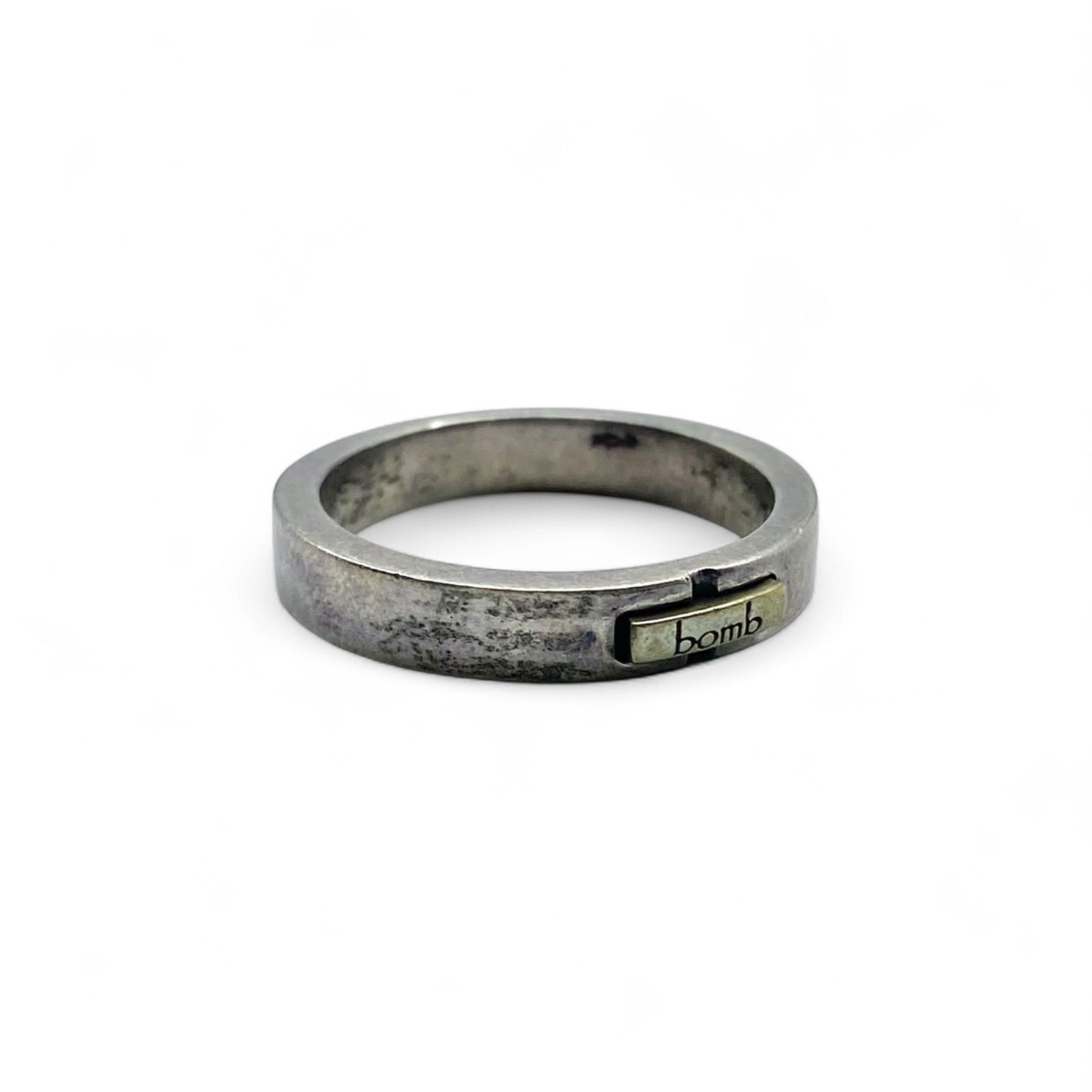 ボムスイッチ bomb シンプル Silver 刻印 90s Vintage Design Ring シルバー ヴィンテージ デザイン リング 20号 大ぶり