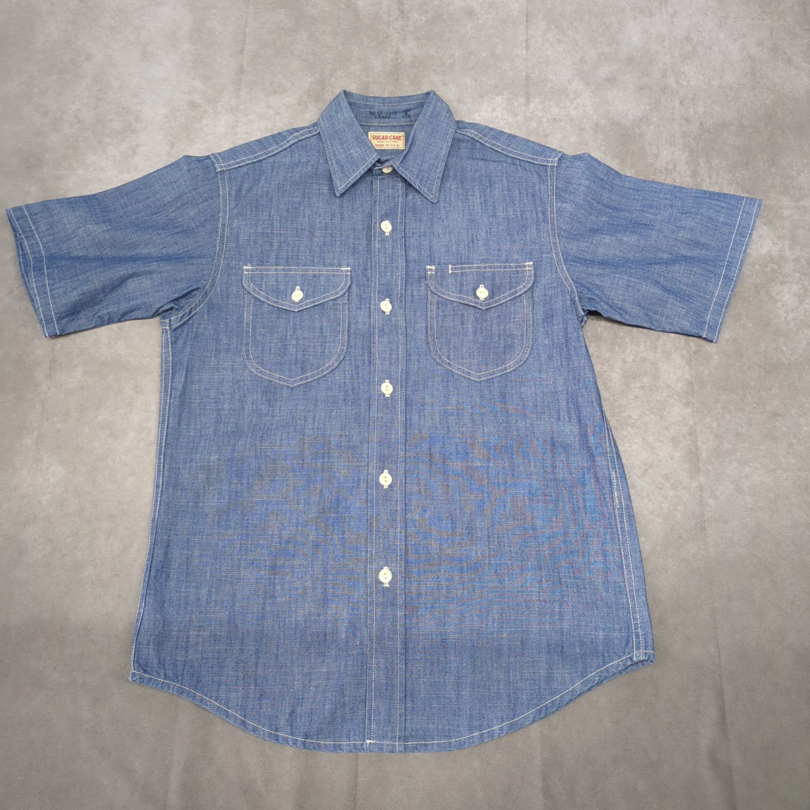 ※値下げ【定番】SUGAR CANE 半袖シャンブレーシャツ M SUGARCANE シュガーケーン 半袖シャンブレーシャツ 37941 東洋