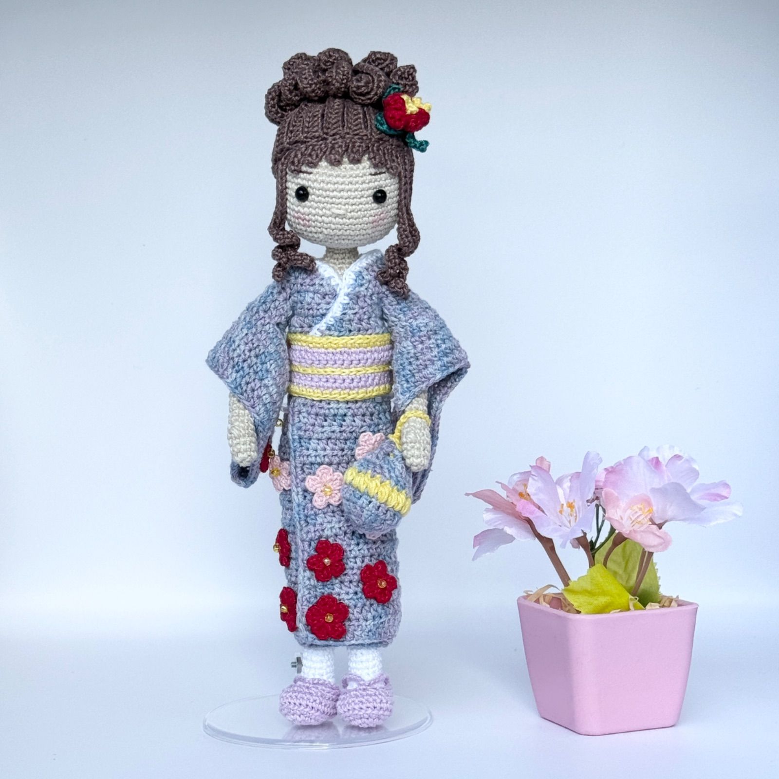 梅の花🌼着物・あみぐるみドール・ four seasons ハンドメイド 女の子 梅の花🌼着物・あみぐるみドール・ four seasons ハンドメイド 女の子