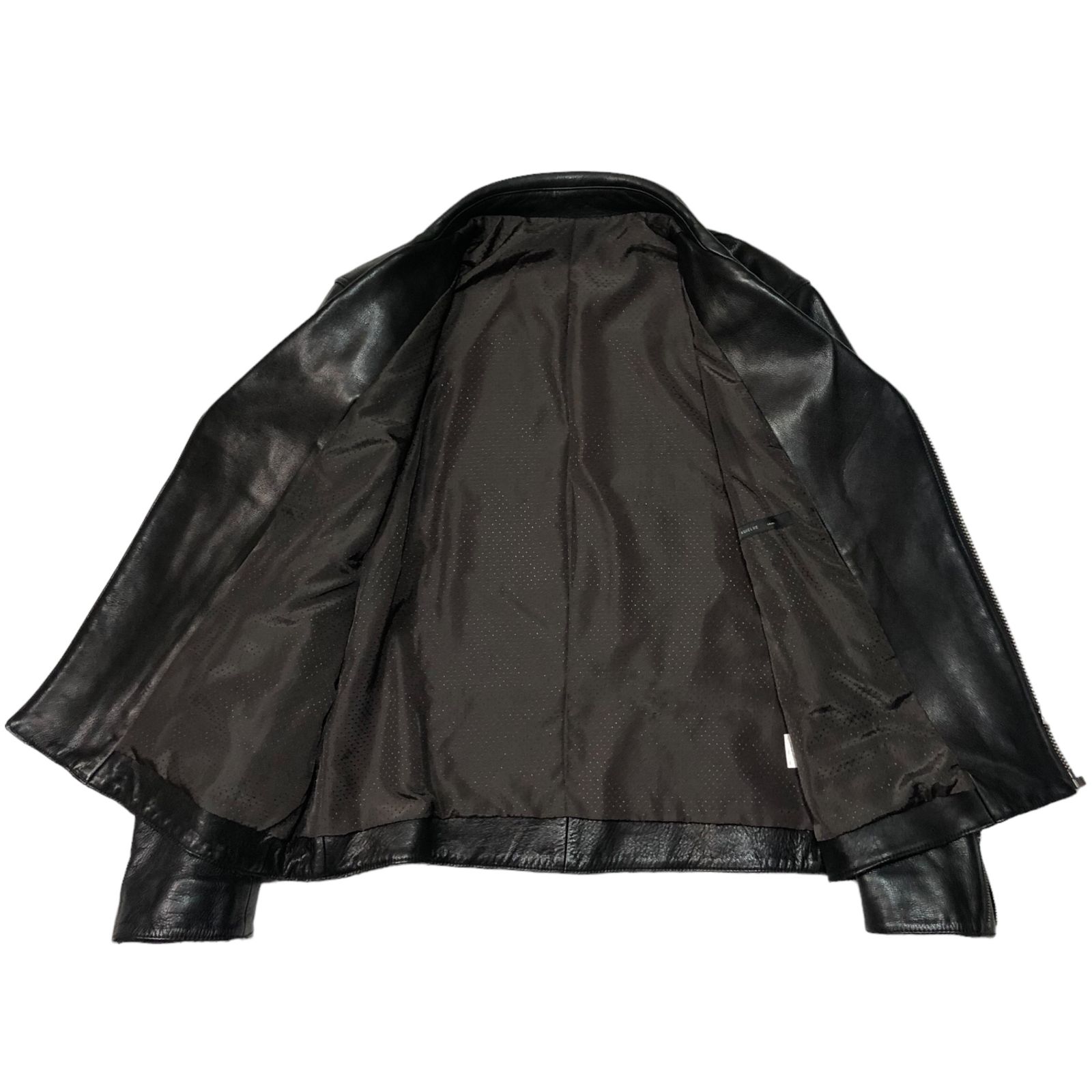 [美品]nano universe shama 牛皮製　黒レザージャケット SHAMA × nano universe(シャマ×ナノユニバース) double riders jacket