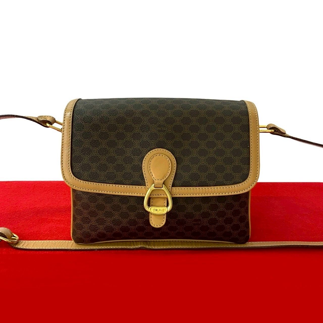 極 美品 CELINE セリーヌ ヴィンテージ マカダム ブラゾン 柄