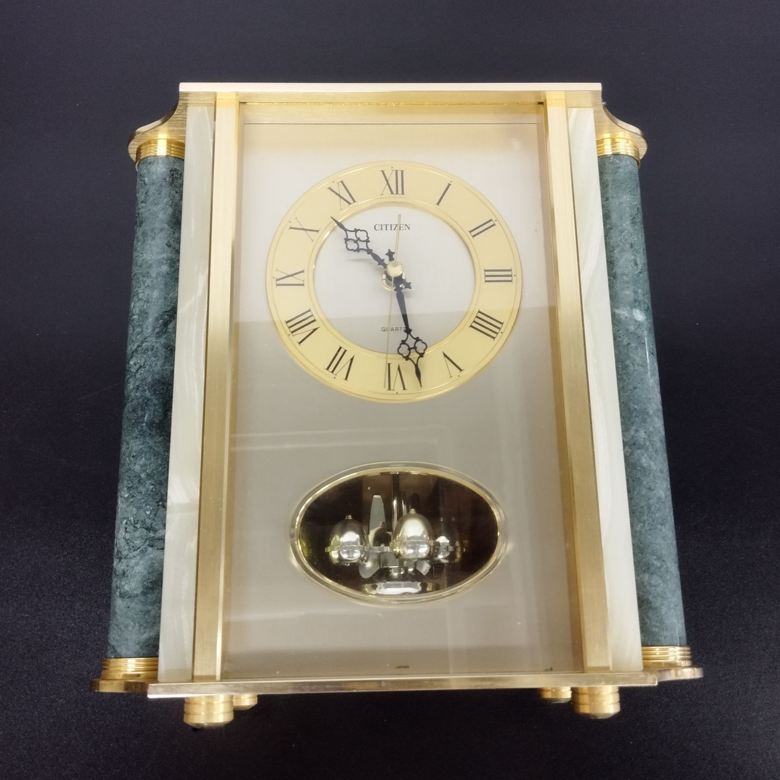 希少✨CITIZEN シチズン 大理石 高級 置き時計 4RG490 オニックス 美品】CITIZEN シチズン 大理石 高級 置き時計 4RG490 希少
