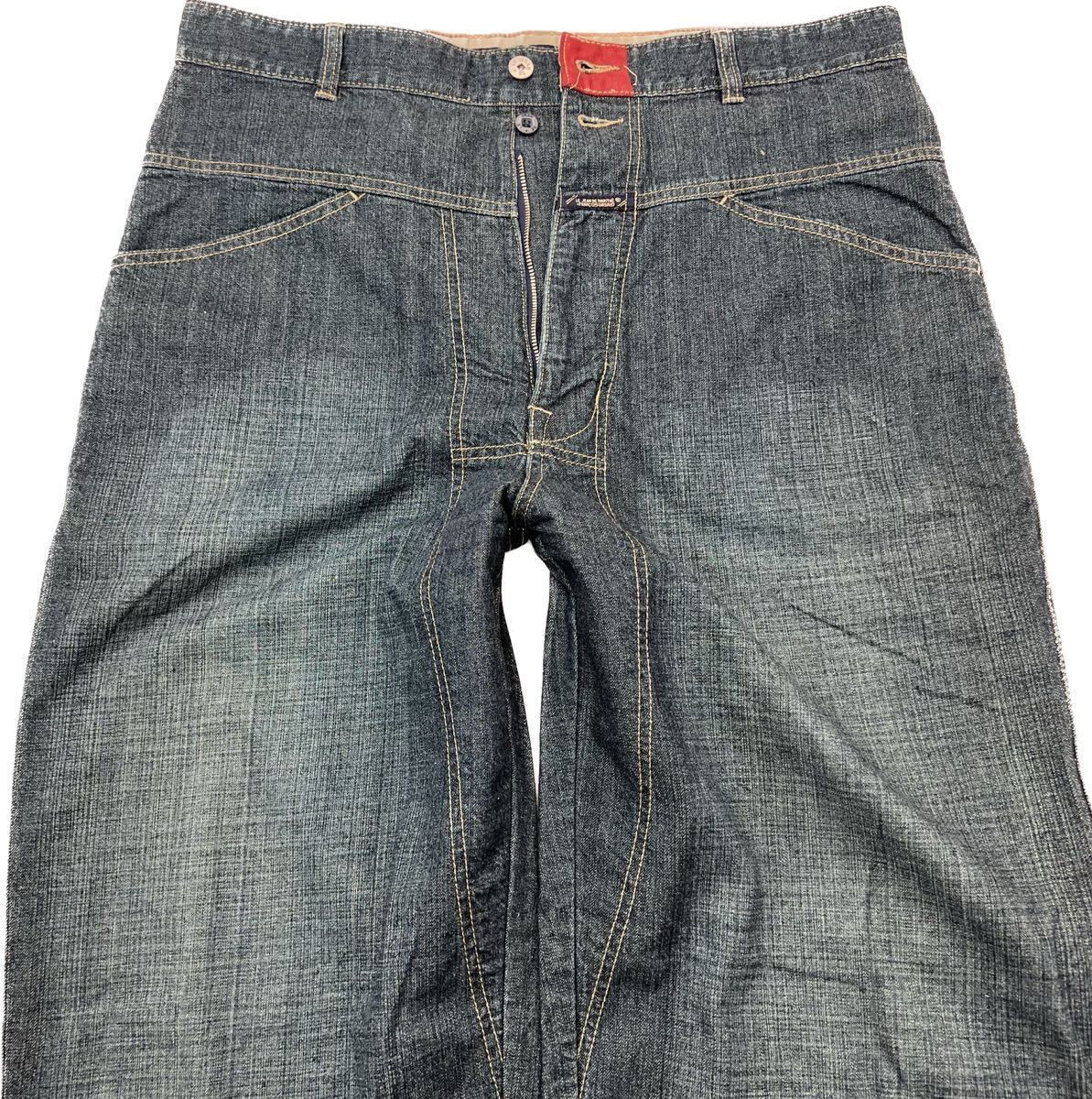 低価格！ MARITHE FRANCOIS GIRBAUD 太め デニムパンツ ルーズ デザイン ジーンズ W36 ストリート 古着 マリテフランソワジルボー Ja6669