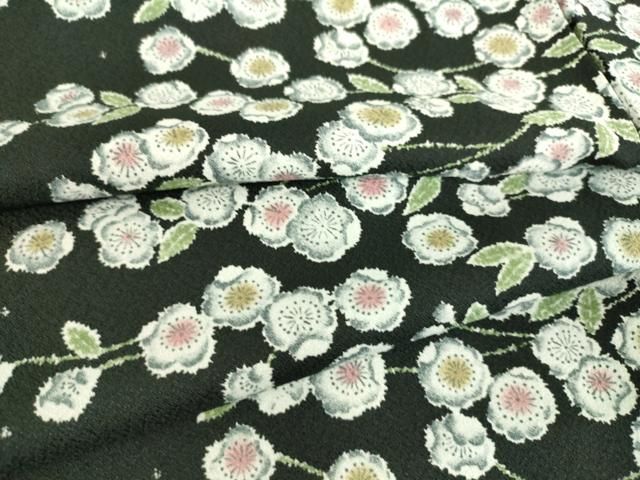 平和屋着物▽小紋　単衣　枝花文　黒地　洗える着物　DAAT9190az 平和屋着物▽小紋 単衣 枝花文 黒地 洗える着物 DAAT9190az - メルカリ