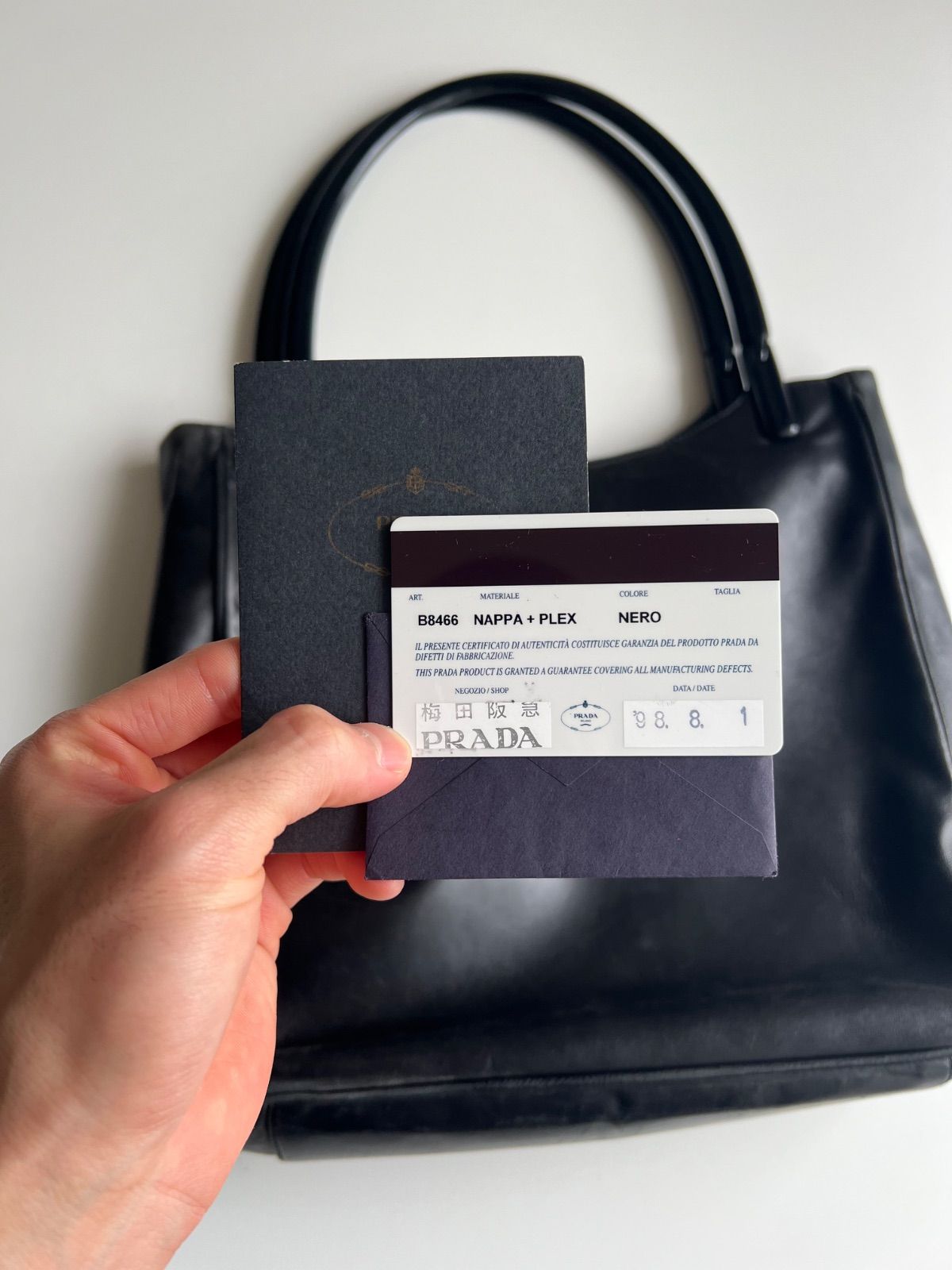 FW1998 PRADA STITCH LEATHER HAND BAG