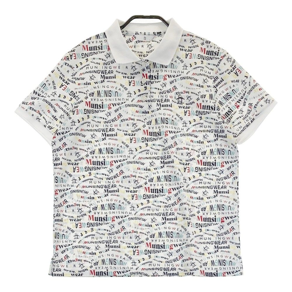 サイズ L MUNSING WEAR マンシングウェア モデル 半袖ポロシャツ 総柄 ホワイト系 240101421443 ゴルフウェア レディース ストスト