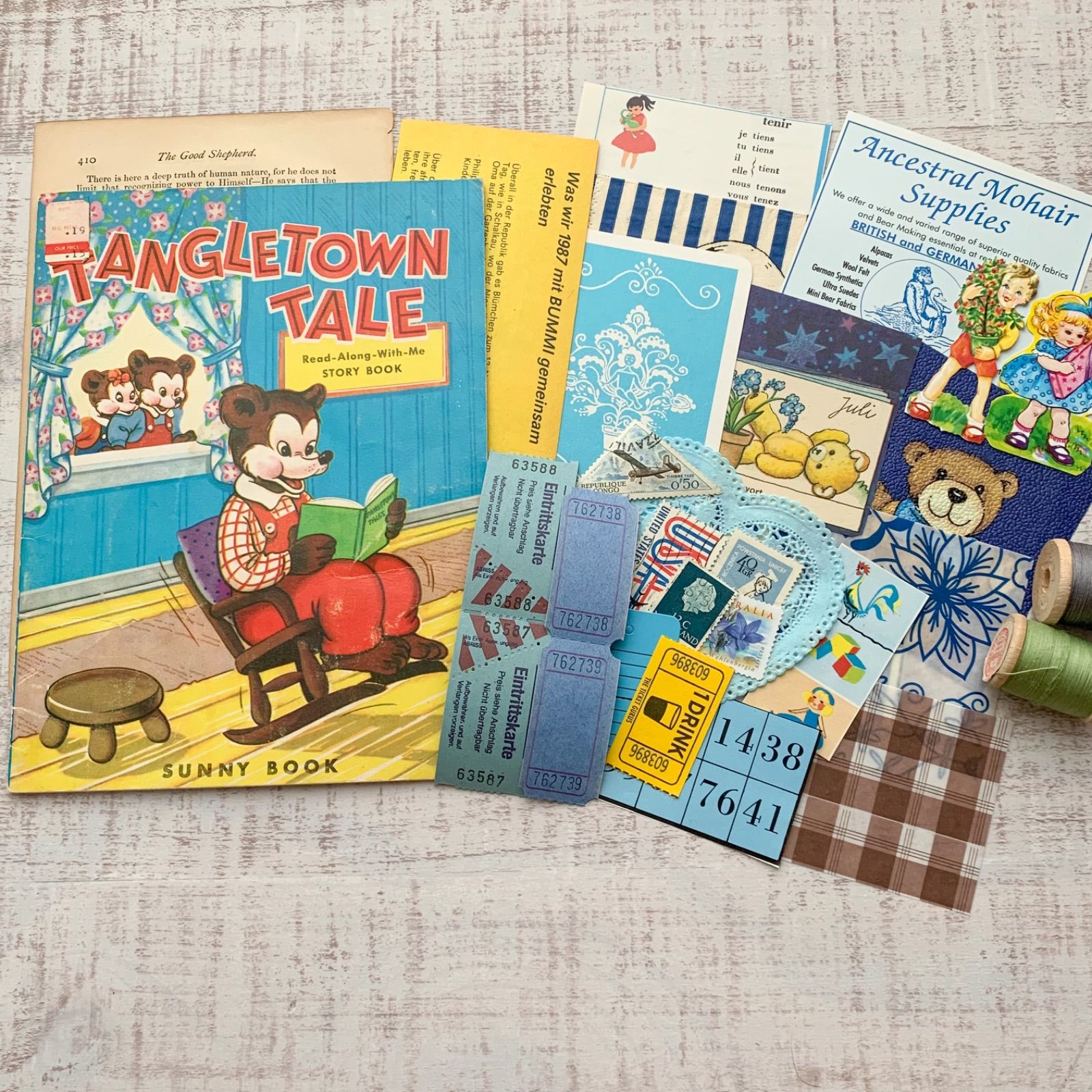 ヴィンテージ 紙モノ 素材 おすそ分けパック 小さな洋書絵本