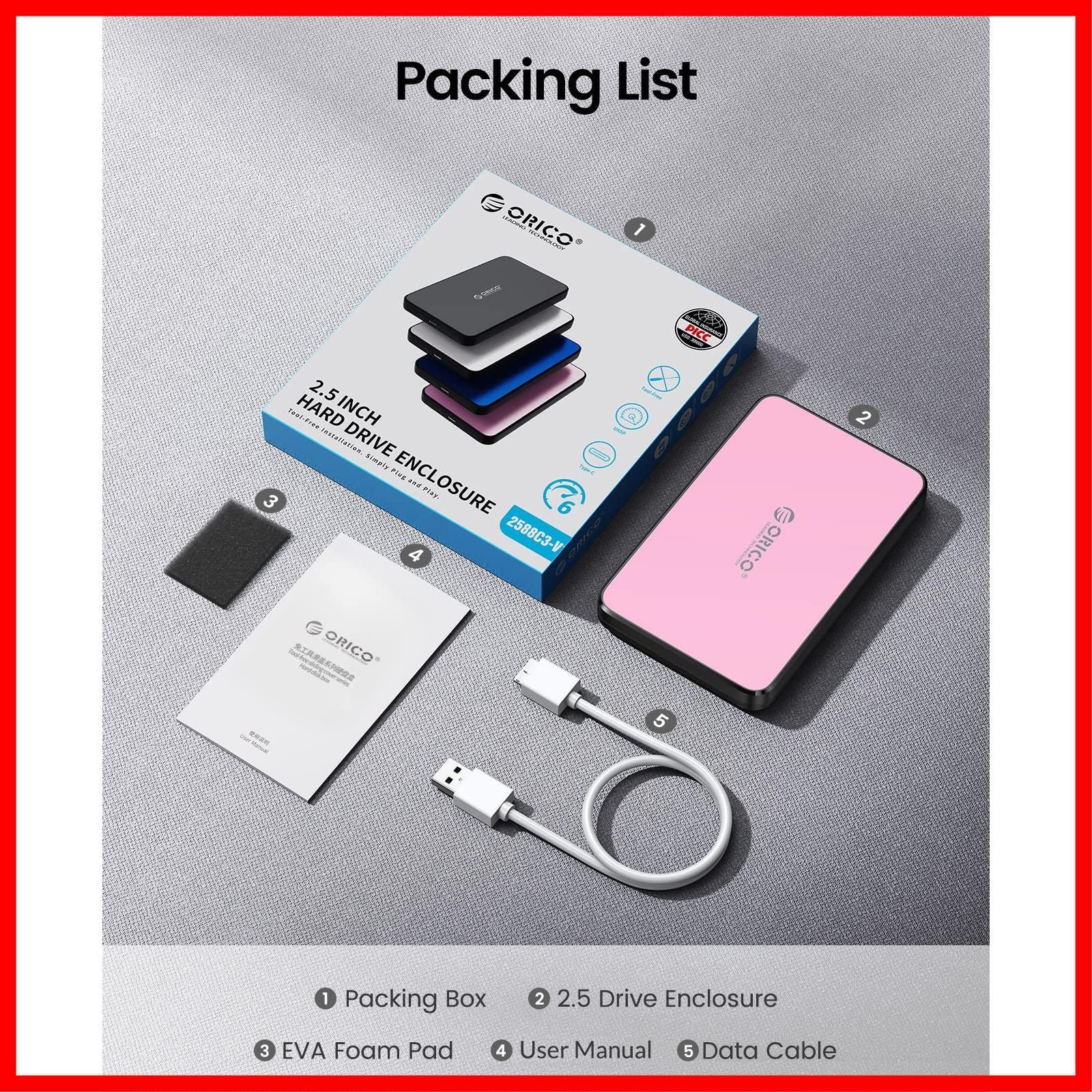 FZZDP Aluminum 2.5/3.5 Compatible 5GBPS HDD SSD External