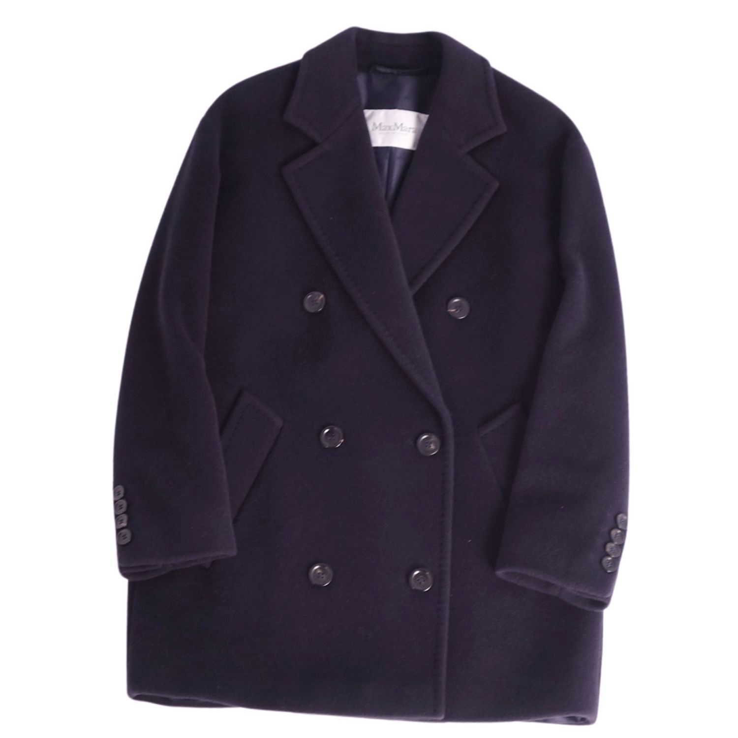 美品 MaxMara マックスマーラ ダブルブレストジャケット 白タグ ネイビー 極美品 マックスマーラ Max Mara 白タグ ジャケット コート ダブルブレ