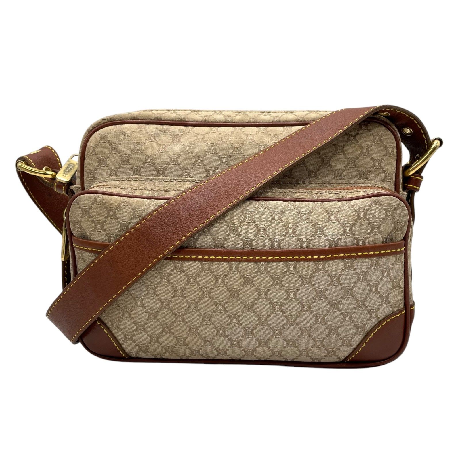 美品 CELINE セリーヌ マカダム ショルダーバッグ キャンバス