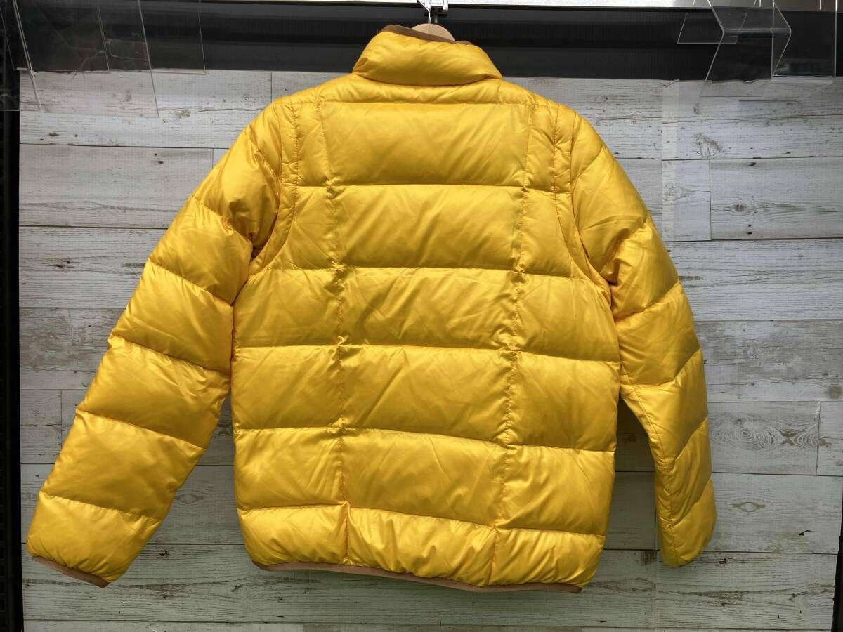 ルコック 2WAYダウンジャケット イエロー×ブラウン 袖着脱可