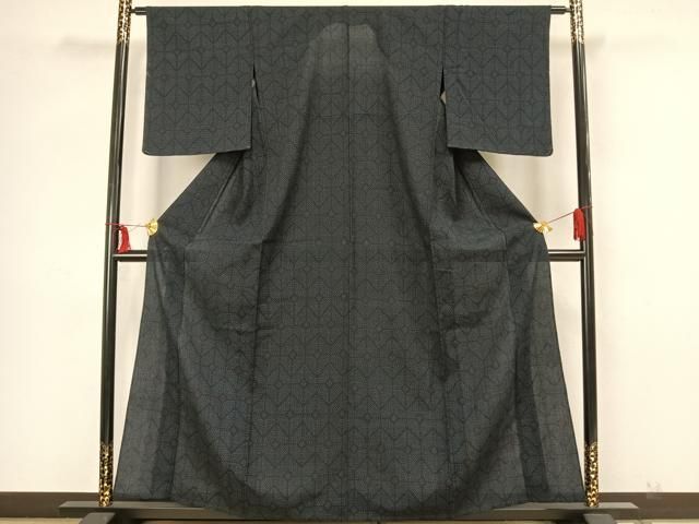 平和屋着物▽本塩沢　単衣　亀甲文様　正絹　逸品　未使用　AAAZ1655fy 平和屋着物▽本塩沢 単衣 亀甲文様 正絹 逸品 未使用 AAAZ1655fy 平和