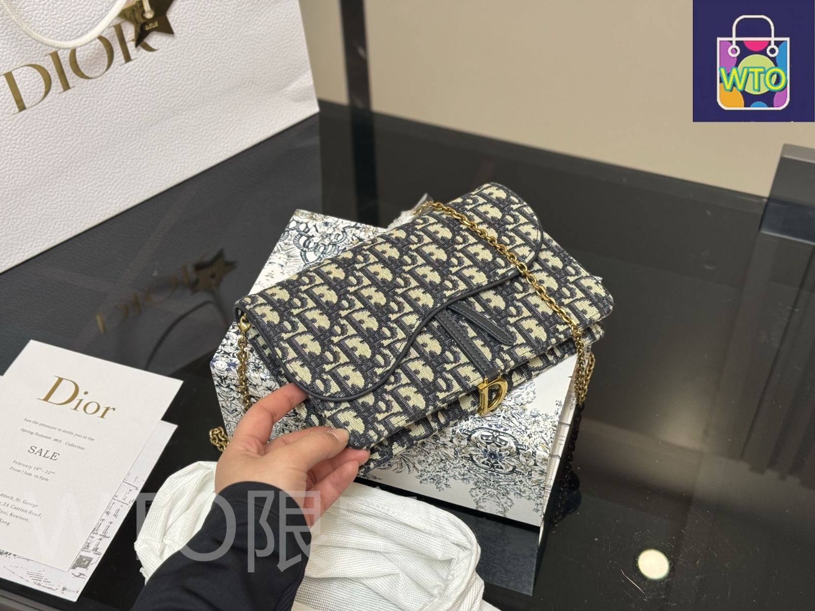 今日特価】Dior Monogram Chain Wallet On Chain Bag