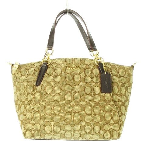 COACH コーチ シグネチャー ショルダートートバッグ/ゴールド系 COACH