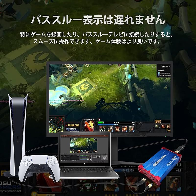 TreasLin 真の4K録画 USB3.0キャプチャーボード ゲームキャプチャーボード4K60FPS入力 4K60FPSパススルー 4K30FPS録画と配信  ゲーム実況生配信、画面共有、録画、ライブ会議に適用 キャプチャーカード HSV3215JP - メルカリ