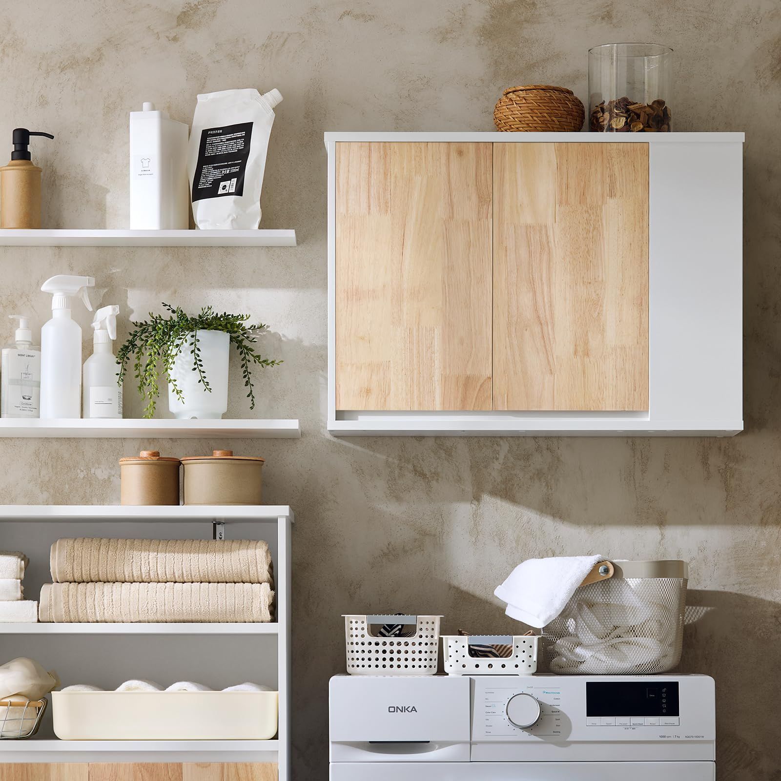 壁掛け式 吊り戸棚 北欧 収納 省スペース 省スペース 壁掛け式 吊り